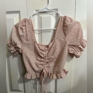 Pink Leopard Print Crop Top